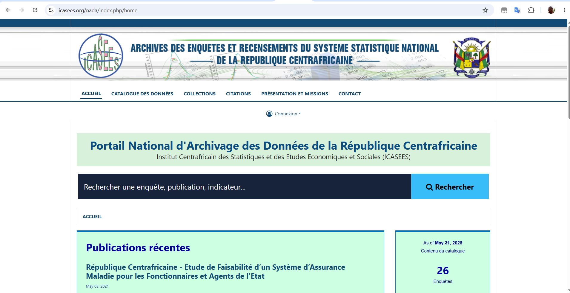 NADA RCA: Nouvelle interface de la page d’accueil